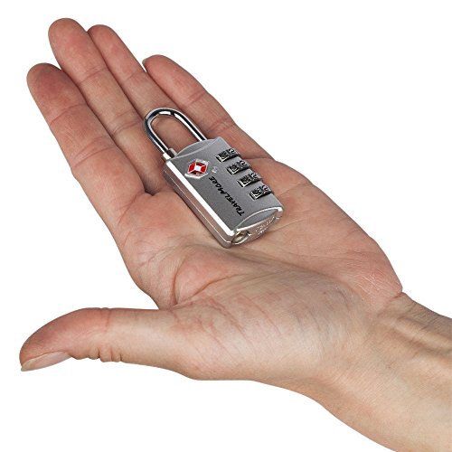 5 Pack TSA Luggage Locks with 4 Digit Combination – Heavy Duty Set Your Own Padlocks for Travel, Baggage, Suitcases & Backpacks - Silver - color: Silver, size: 5 Pack