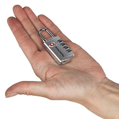 5 Pack TSA Luggage Locks with 4 Digit Combination – Heavy Duty Set Your Own Padlocks for Travel, Baggage, Suitcases & Backpacks - Silver - color: Silver, size: 5 Pack