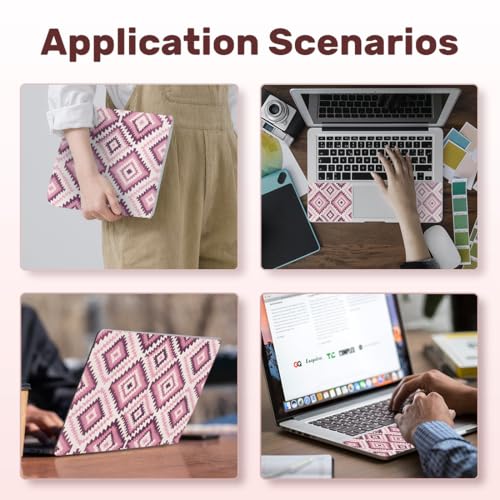 Laptop Skin Sticker Decal PVC Vinyl Sticker Notebook PC Protector Waterproof Scratch Resistant Laptop Skin for 12.1 13 13.3 13.6 14 15 15.3 16 Inch Pink Purple Bohemian Style - color: Pink Purple Bohemian