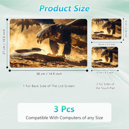 Laptop Skin Sticker Decal 12"-15.6" Universal Laptop/Notebook/Netbook Vinyl - Waterproof Scratch Resistant,Fits HP Dell Lenovo MacBook,2 Free Wrist Pads,Easy Apply & Remove,Eagle Snake Desert - color: Eagle Snake Desert