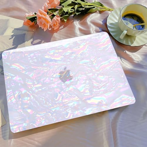 B BELK Compatible with MacBook Air 13 inch Case M5 2026 2025 2024-2022 M4 M3 M2 A3449 A3240 A3113 A2681, Plastic Hard Shell+Keyboard Cover+Screen Protector for MacBook Air 13.6 inch Case, Iridescent - color: Shiny Iridescent