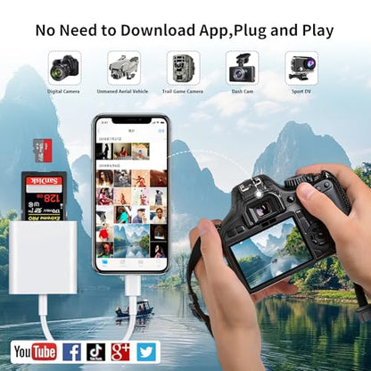 USB C SD Card Reader | iPhone 15 16, iPad, MacBook, Mac - size: 2Slots