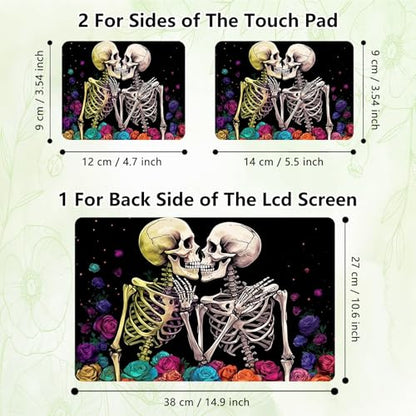 Laptop Skin Sticker Decal, Universal Reusable Vinyl Laptop Cover for 12" 13" 13.3" 14" 15" 15.4" 15.6" Notebook PC, Reusable Waterproof Scratch-Resistant with 2 Wrist Pads,Human Skeleton Skull - color: Human Skeleton Skull