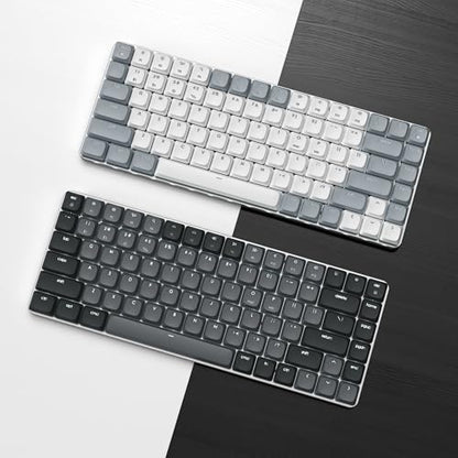 Satechi SM1 75% Mechanical Keyboard, Backlit Bluetooth, Light Gray/White | 84 Keys, Compact Wireless, Gaming, for Mac and Windows - color: Light Gray/White, size: 84 Keys
