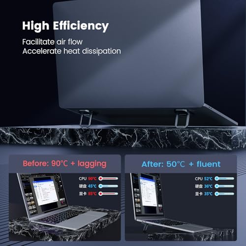 Nillkin Computer Keyboard Stand for Desktop with 3 Adjustable Angles, Mini Laptop Feet, Flip Keyboard Riser Feet for Keyboards, Laptop Stand for MacBook, Dell, HP, Other 14-16 Inches, Black - color: Black