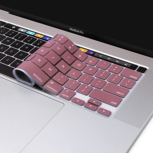 MOSISO Keyboard Cover Compatible with MacBook Pro 13 inch M2 M1 | 2023-2020 A2338 A2289 A2251&Compatible with MacBook Pro 16 2020 2019 A2141 Touch ID, Protective Silicone Skin, Tea Petal Pink - color: Tea Petal Pink