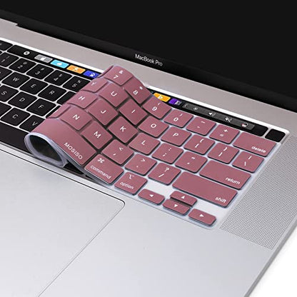 MOSISO Keyboard Cover Compatible with MacBook Pro 13 inch M2 M1 | 2023-2020 A2338 A2289 A2251&Compatible with MacBook Pro 16 2020 2019 A2141 Touch ID, Protective Silicone Skin, Tea Petal Pink - color: Tea Petal Pink