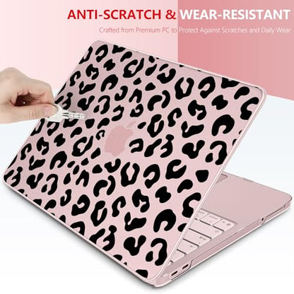 for MacBook Neo 13 inch Case 2026 (Model A3404), Artistic Leopard Pattern Ultra Slim Frosted Matte Hard Shell, Anti-Scratch & Fingerprint Resistant Cover, Leopard Blush - color: Leopard Blush