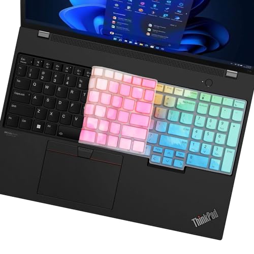 Keyboard Cover for Lenovo ThinkPad E16 L16 P16 P16v (Gen 2/Gen 1) / T16 P16s (Gen 3/Gen 2/Gen 1) 16 inch, Thinkpad L15 Gen 4/3 15.6 inch (Not Fit Thinkpad Z16,L15 Gen 2/1)-Colorful - color: Colorful