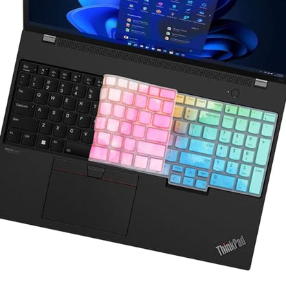 Keyboard Cover for Lenovo ThinkPad E16 L16 P16 P16v (Gen 2/Gen 1) / T16 P16s (Gen 3/Gen 2/Gen 1) 16 inch, Thinkpad L15 Gen 4/3 15.6 inch (Not Fit Thinkpad Z16,L15 Gen 2/1)-Colorful - color: Colorful