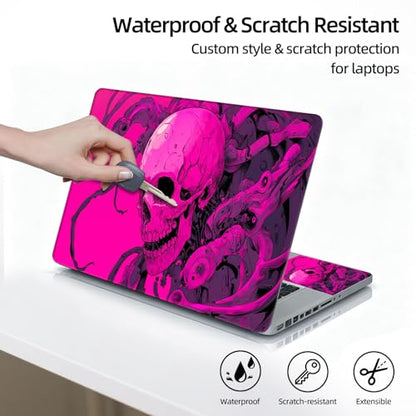 Universal Laptop Skin Sticker Decal, 12"-15.6" Aesthetic Vinyl Wrap, Cybernetic Skull Tentacles Waterproof Notebook Cover Art Protector for MacBook HP Dell Lenovo, Fits 13" 14" 15" 15.6" - color: Cybernetic Skull Tentacles
