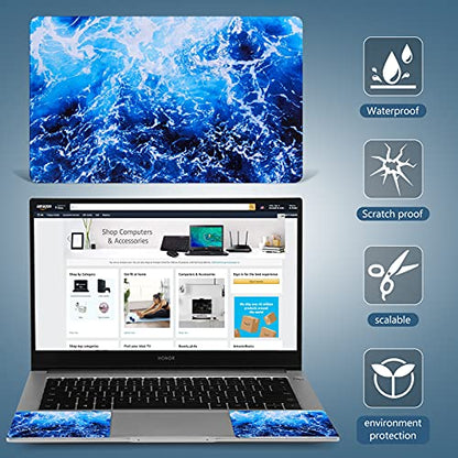 icolor Laptop Skin Sticker Decal 12 13 13.3 14 15 15.4 15.6 inch Personalized Universal Notebook Vinyl Skin Stickers Cover Art Decal Computer Protector (Blue Ocean) - color: Blue ocean