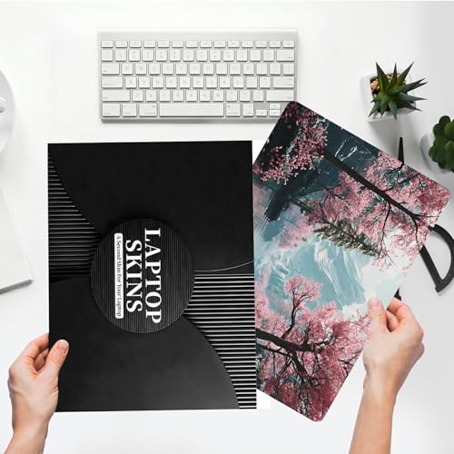 Universal Laptop Skin Sticker with 2 Wrist Pad Skins, Waterproof Scratch Resistant Vinyl Laptop Cover Decal, Cut to Fit for 11–15.6 Inch MacBook HP Dell Lenovo, Cherry Tree - color: Cherry Tree