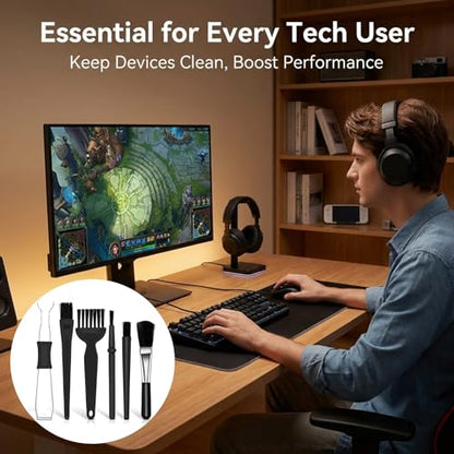 Keyboard Cleaning Kit 6PCS,Keycap & Switch Puller | 5 Anti-Static Brushes for Mechanical Keyboards PC Electronics Maintenance,Reinforced Steel Wide-Grip Set