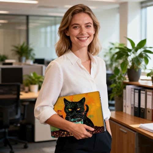 Universal Laptop Skin Sticker Decal for 11.6”12" 13" 13.3" 14" 15" 15.4" 15.6" Reusable Waterproof Scratch-Scratch Resistant Protective Vinyl Laptop Notebook Skin Stickers - A Cute Black Cat - color: A Cute Black Cat