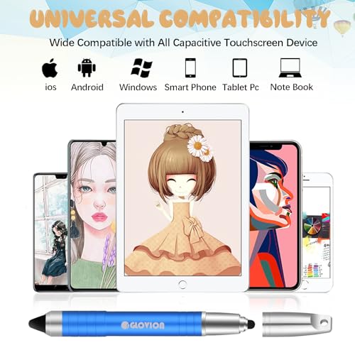 Stylus Pen for iPhone, Capacitive Stylus Pencil with Magnetic Cap 2 in 1 Kids Touch Screens Stylist Pens Compatible with Kindle Fire Android Kids Edition Tablet Ipad - Blue - color: Blue
