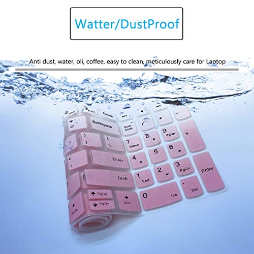 Keyboard Cover for Lenovo Ideapad Flex 5 5i 15.6" 16", IdeaPad Slim 5 5i/Slim 3 3i 15.6" 16", Ideapad Flex 5/5i 15.6" 16", Lenovo Yoga 7 7i 15.6 16, Yoga Slim 7 15.6, Ideapad 3/Ideapad 5 15.6 17.3 - color: Ombrepink