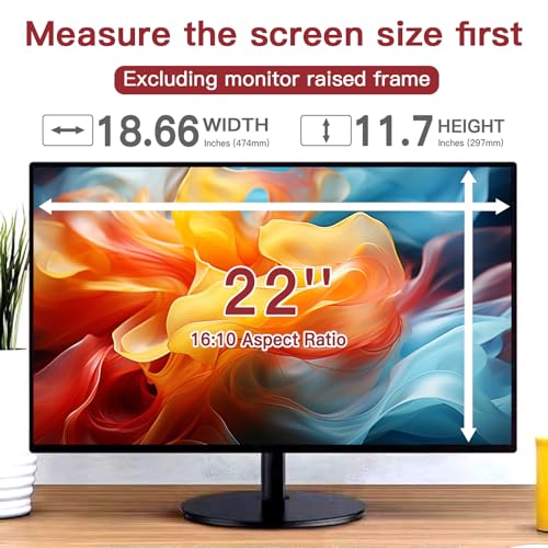 2 Pack 22 Inch Privacy Screen for Computer Monitor 16:10 Aspect Ratio, Eye Protection Anti Glare Computer Screen Cover, Removable Anti-Scratch Computer Screen Privacy Shield for 22''Widescreen - size: 2 PACK 22 Inch Privacy Screen (16:10）