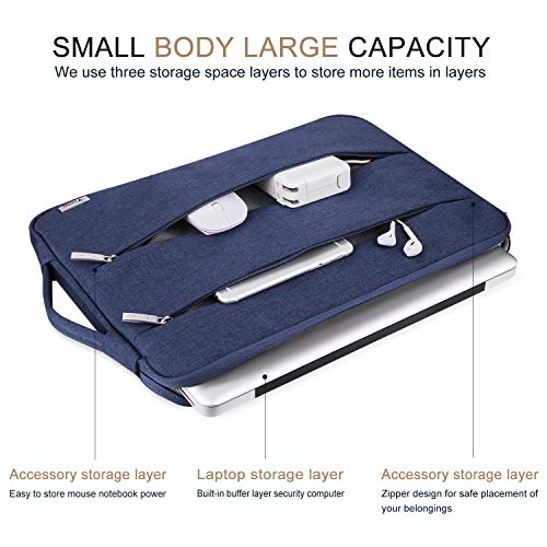 Voova 15.6 16 Inch Laptop Sleeve Case Compatible with MacBook Pro 16 M1/M2/M3/M4 Max 2019-2025, 15.6-16” Hp Lenovo Acer Asus, Waterproof Slim Computer Bag Cover with Handle, Blue - color: Blue, size: 15.6-16 Inch