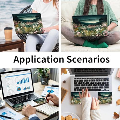 15.6 Inch Laptop Skin Sticker, Reusable Vinyl Cover Protector with 2 Wrist Pad Skins, Removable Waterproof Scratch-Resistant for 12-15.6 Inch Laptop Notebook,Wildflower Field - color: Wildflower Field
