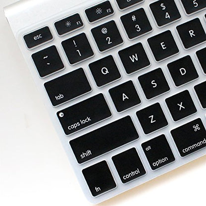 ProElife Ultra Thin Silicone Keyboard Protector Cover Skin for Apple Wireless Keyboard with Bluetooth MC184LL/B (Model A1314, U.S Layout) (Not Fits Magic Keyboard) (Black) - color: Black