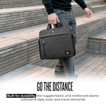 Solo New York Briefcase - Laptop Carrying Bag for Women & Men, Brief for Travel & Work, Front Zippered Pockets, Adjustable Shoulder Strap, Fits 15.6" Computer - Rivington Slim, Gray