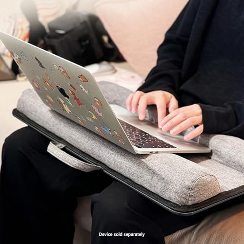 SaharaCase - Premium Portable Lap Desk with Cushion, Device Slot & Mouse Pad, Laptop Tray for Bed, Sofa, or Travel, Carbon Black, (LT00074)