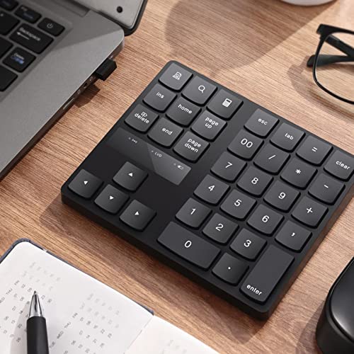 VBESTLIFE Numeric Keypad,35 Keys 2.4GHz Ergonomic Calculator Numpad Pad,250mAh Silent Financial Accounting Number Keypad,for Laptop PC Desktop Notebook