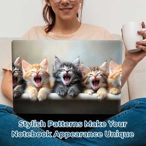 Reusable Universal Laptop Skin Sticker, Cut to Fit for 11.6–15.6 Inch Laptops, Waterproof Protective Film, No-Residue - Happy Kittens - color: Happy Kittens