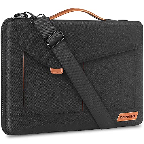 DOMISO 17-17.3 Inch Laptop Sleeve Bag Business Briefcase Messenger Bag Compatible with 17.3" Dell Computer/HP Pavilion 17/ProBook 470/MSI GS73VR Stealth PRO/Dell/Lenovo/Acer/ASUS,Black - color: Black, size: 17 - 17.3 Inch