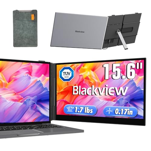 Blackview Laptop Screen Extender 15.6" FHD, 1.7lbs Ultra-Light & 0.17" Ultra-Slim,100% sRGB, USB-C/HDMI, Built-in Speaker, TÜV Low Blue Light, Plug & Play for Windows/Mac/Android/Switch-SCM8 - color: SCM8