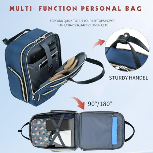 KROSER Carry On Underseat, 16-inch Underseater Suitcase for Men/Women | Multi-functional Lightweight Overnight Haze Blue/Gold - color: Haze Blue/Gold