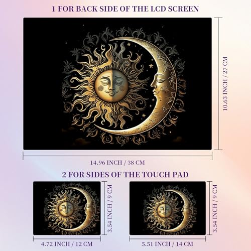 Laptop Skin Sticker Laptop Cover for 12" 13" 13.3" 14" Laptop Stickers,Reusable Skin Sticker Cover Personalized Art Waterproof & Scratch-Resistant Protector Case,Sky Sun Moon Star Ethnic - color: Sky Sun Moon Star Ethnic