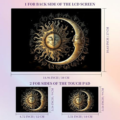 Laptop Skin Sticker Laptop Cover for 12" 13" 13.3" 14" Laptop Stickers,Reusable Skin Sticker Cover Personalized Art Waterproof & Scratch-Resistant Protector Case,Sky Sun Moon Star Ethnic - color: Sky Sun Moon Star Ethnic
