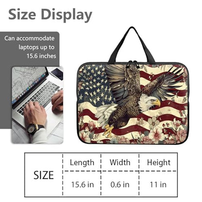 14" 15" Laptop Handle Bag Computer Bag,14.2" 15.4 inch Pouch Holder Notebook Sleeve Cover Compatible for Dell,Lenovo,Toshiba HP, Asus Notebook Messenger Briefcase-Flying Eagle flag flowers - color: Flying Eagle Flag Flowers