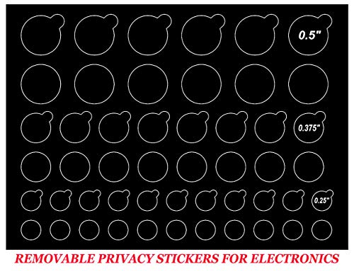 TINGYI Webcam/Camera Covers Privacy Stickers for Lens Privacy Protection- 3 Sizes 2 Styles - 100 Black Ultra Glossy Privacy Stickers -Removable and Reusable Laptop's Webcam Sticker
