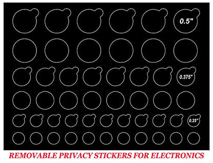 TINGYI Webcam/Camera Covers Privacy Stickers for Lens Privacy Protection- 3 Sizes 2 Styles - 100 Black Ultra Glossy Privacy Stickers -Removable and Reusable Laptop's Webcam Sticker