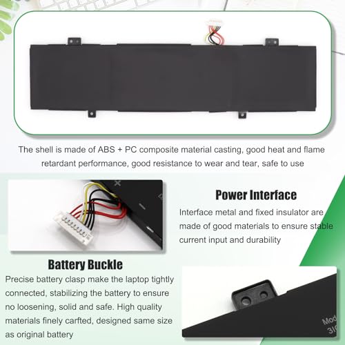 C31N1733 Laptop Battery Replacement for ASUS VivoBook Flip 14 TP412 TP412U TP412UA TP412F TP412FA TP412UA-DB31T TP412UA-IH31T TP412UA-EC059T TP412FA-EC551T TP412FA-EC707T Series 11.55V 42Wh - size: 10.33*2.94*0.19inch C31N1733