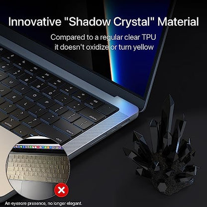 Soonjet Ultra Thin Keyboard Cover for MacBook Pro 14 16 & MacBook Air 13 15 | Premium TPU Protector for MacBook Pro 14/16 with M1-M5 Pro/Max Chips and MacBook Air 13/15 with M2-M5 Chips, US ANSI Layout - color: Translucent Tinted