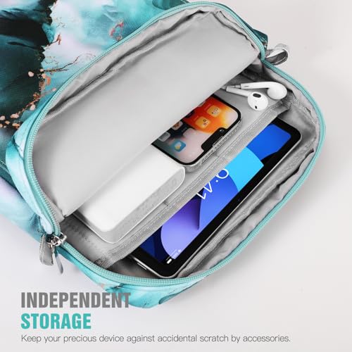 TiMOVO 9-11" Tablet Sleeve Bag Carrying Case with Strap, Cloud Peacock Blue | Fits iPad A16 11", Pad Air 11/5th & 4th 10.9", 10th Gen/10.2", Galaxy Tab A11 Plus, Multi-Pocket, Handle, Padded Protection - color: Ac-Cloud Peacock Blue, size: 9-11