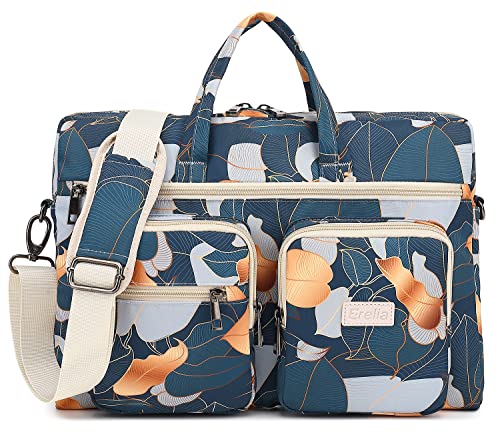 Laptop Shoulder Bag15.6inch women men Waterproof 16inch Computer Bags Women Business Office Work Bag Briefcase 14 inch case - color: Leaves