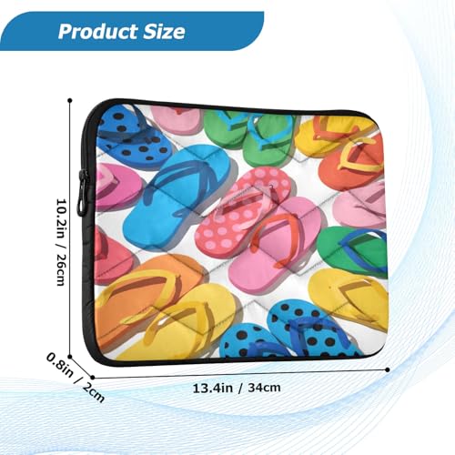 Flip Flops Pattern Padded Laptop Sleeve Case 13 Inch Soft Quilted Laptop Bag Waterproof Computer Sleeves - color: flip flops pattern, size: Medium