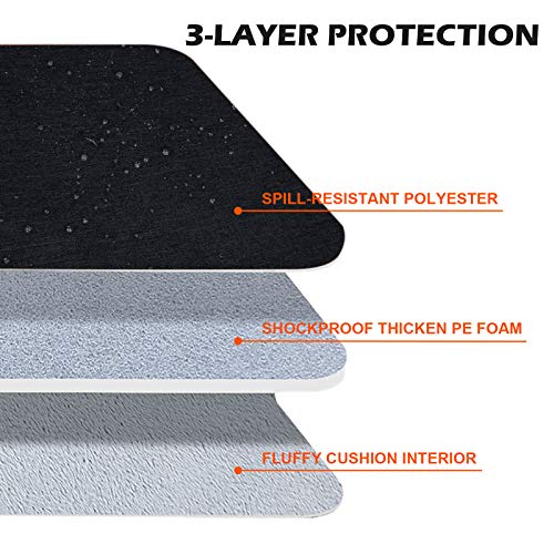 RAINYEAR 14 inch Laptop Sleeve Carrying Case with Handle & Pocket, Black | Protective Padded Polyester Laptop Sleeve Case Briefcase Compatible with 14 Inch Notebook Computer Chromebook - color: Black, size: 14"