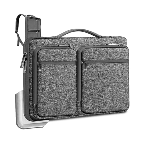 Hseok Laptop Case 15 15.6 16 inch Sleeve with Handle and Hidden Straps,Compatible with MacBook Neo 16",MacBook Pro Air 16" 15", 360°Protective PC Briefcase with 4 Pockets for Accessories,Grey - color: Gray, size: 15"-15.6"
