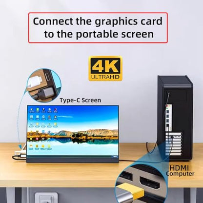 cablecc 4K HDMI Source to Type C USB-C Touch Screen Displays Male 4K HDTV Cable for Laptop Monitor 2.0m - style: HDMI 4K+USBC+USBA