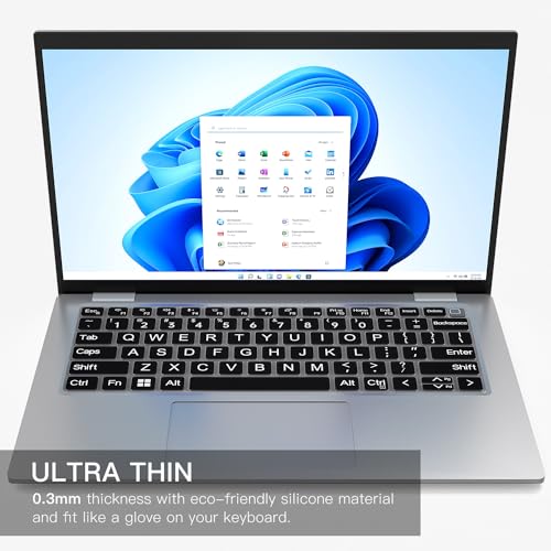 Large Print Keyboard Cover for Dell Latitude 7420 7430 7440 7450 7410 14", Latitude 3440 3450 5450 5440 5420 5430 5431, Latitude 9420 9430 14, Latitude 9510 9520 7520 15" Laptop -Black - color: Black Large Letters