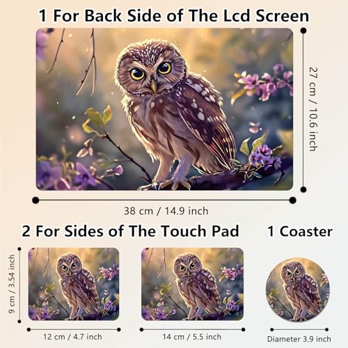 Laptop Skin Sticker Decal 15.6 Inch,12 13 13.3 14 15 15.6 in Laptop Netbook Skins for Notebook,Art Decal Removable Waterproof Scratch Resistant,Universal Vinyl Cover,Cute Owl Baby - color: Cute Owl Baby