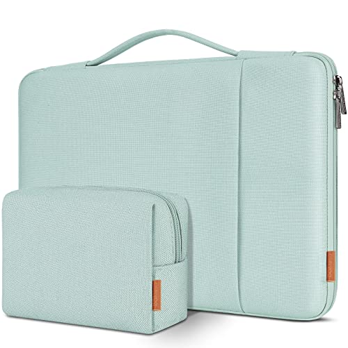 DOMISO Laptop Case Laptop Sleeve Cover for 16 inch MacBook Pro M4/M3/M2/M1 Pro/Max A3403 A3186 A2991 A2780 A2485 A2141,Compatible with 15.6 inch HP Lenovo Dell XPS 16 with Small Case, Mint Green - color: Mint Green, size: 15.6 inch