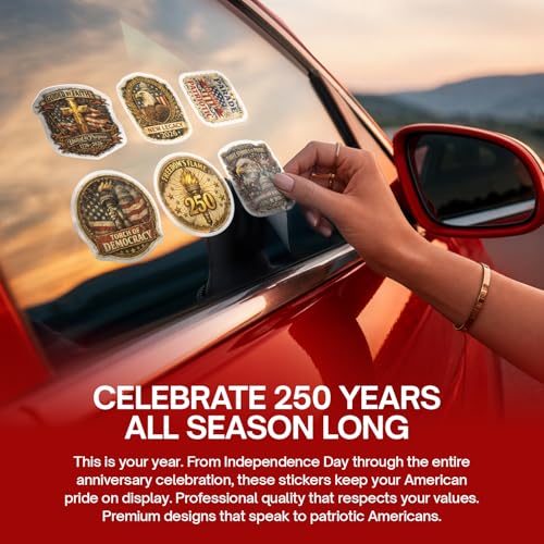 100 Pcs United States 250th Anniversary Stickers – 100 Unique Designs USA Vinyl Decals, Waterproof Stickers for Laptop, Water Bottle, Phone, Luggage, Scrapbook & Independence Day Celebration - color: 250th Anniversary Stickers, size: 100 Pcs