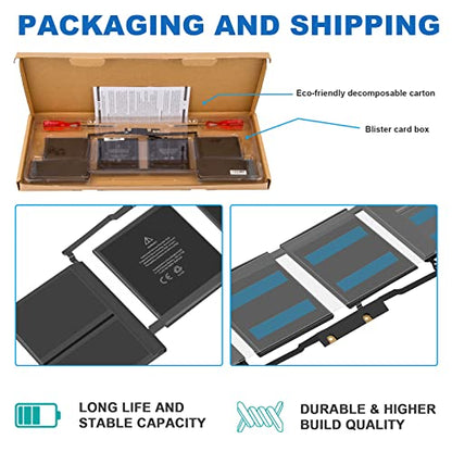 TREE.NB A1820 Battery Replacement, A1707 Laptop Battery for MacBook Pro 15 A1707 Late 2016 / Mid 2017 EMC 3072 EMC 3162 MLH32CH/A MLH42CH/A MLW72CH/A MLW82CH/A MPTR2LL/A MPTT2LL/A 11.4V 76Wh - size: 12.4x3.58x0.28inch A1820